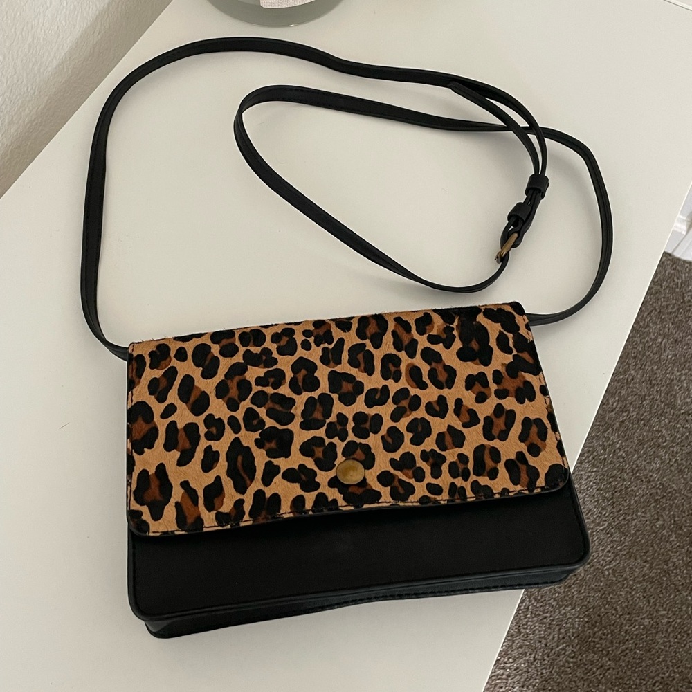 J. Crew Leopard Print Crossbody Bag